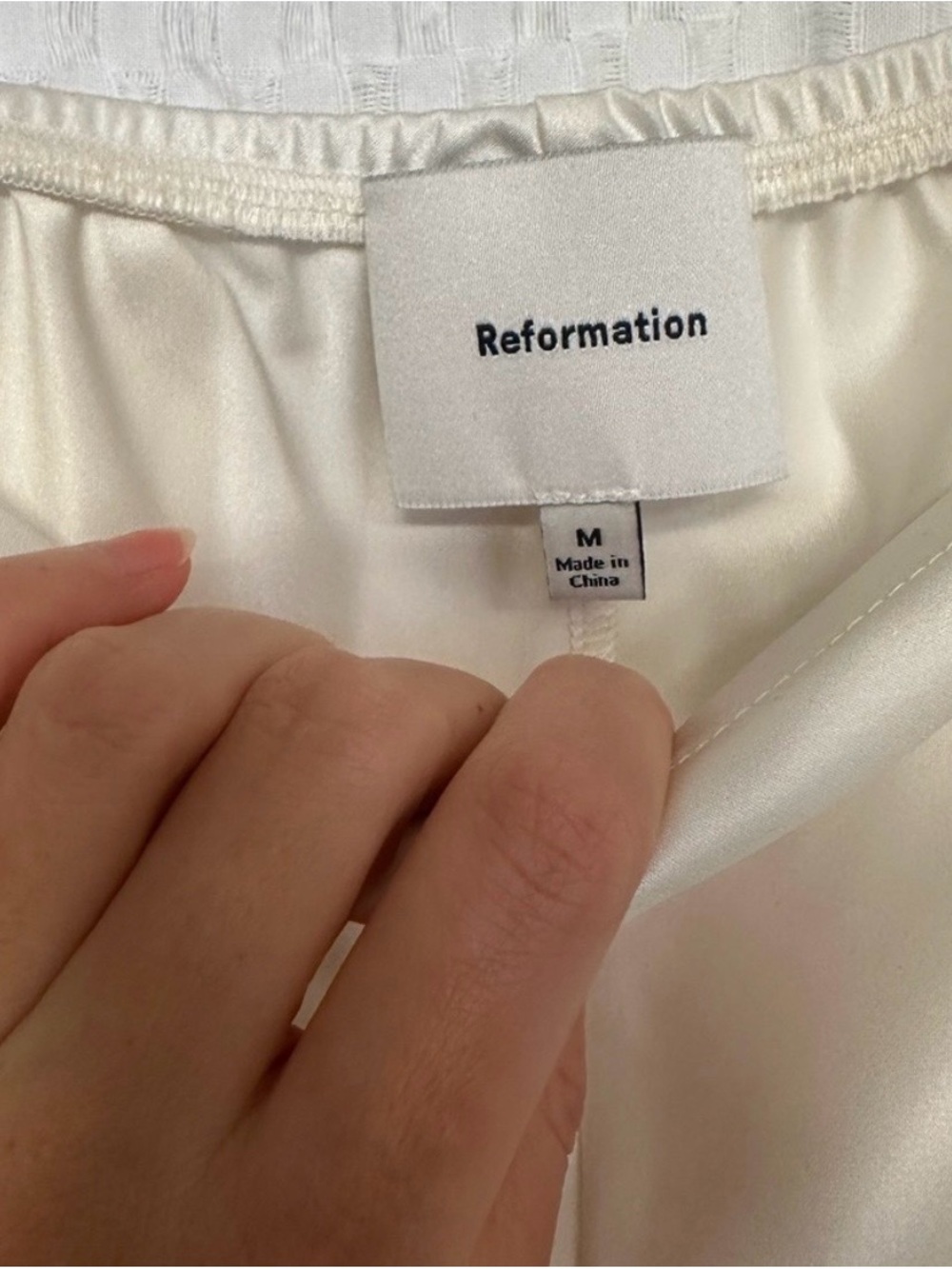 Reformation Gale Satin Mid Rise Bias Pant